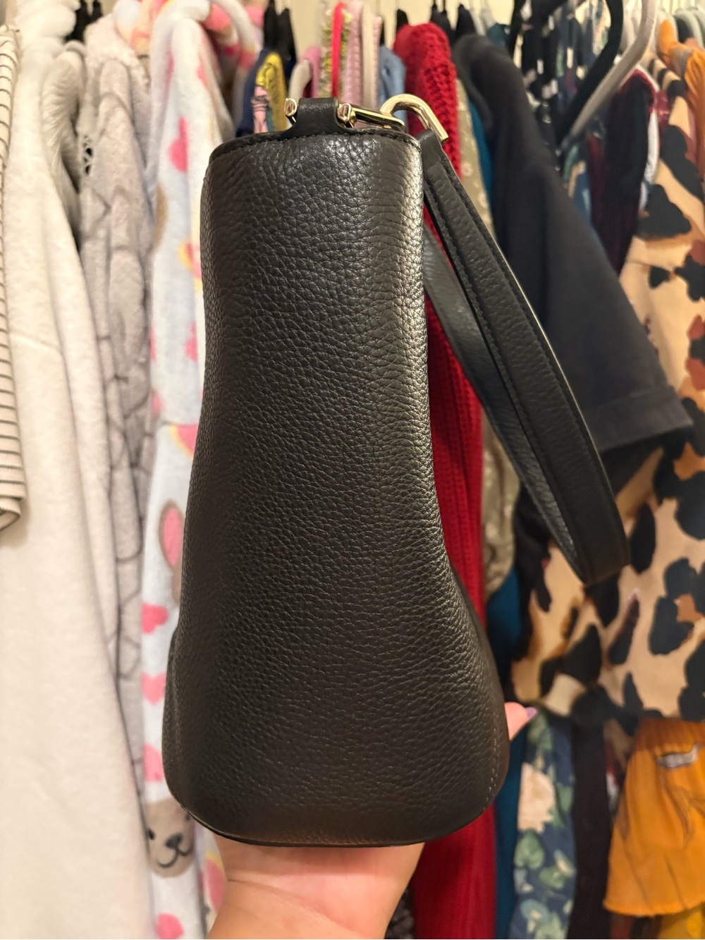 Kate Spade | Lena Bucket Handbag | Black Leather w/Suede - Picture 6 of 17